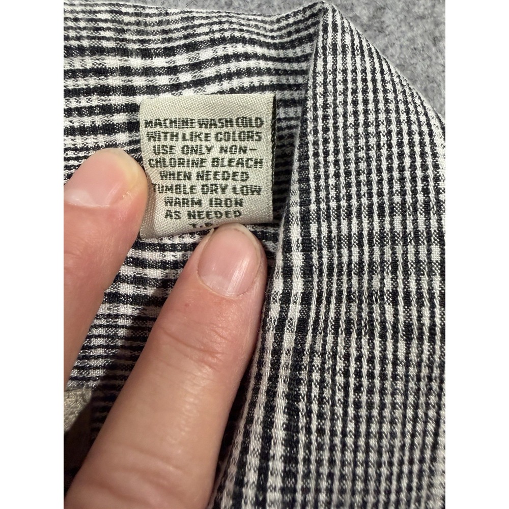 Batik Bay Shirt Mens XXL Black White Plaid Rayon Blend Short Sleeve Button Up - Picture 8 of 10